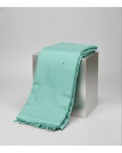 Kota Doria Silk Cotton Saree  Seafoam Green Summer Saree  Handwoven Rajasthan Kota Saree  Lightweight Sequin Saree  Pastel Mint